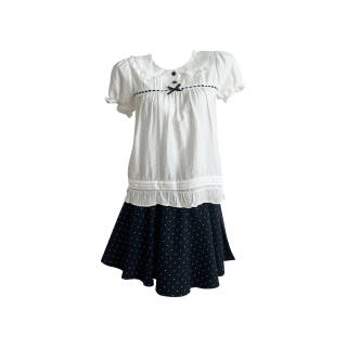 PAVLISOVA Two Piece Skirt Sets Women's Peter Pan Collar Moderate Short Skirt