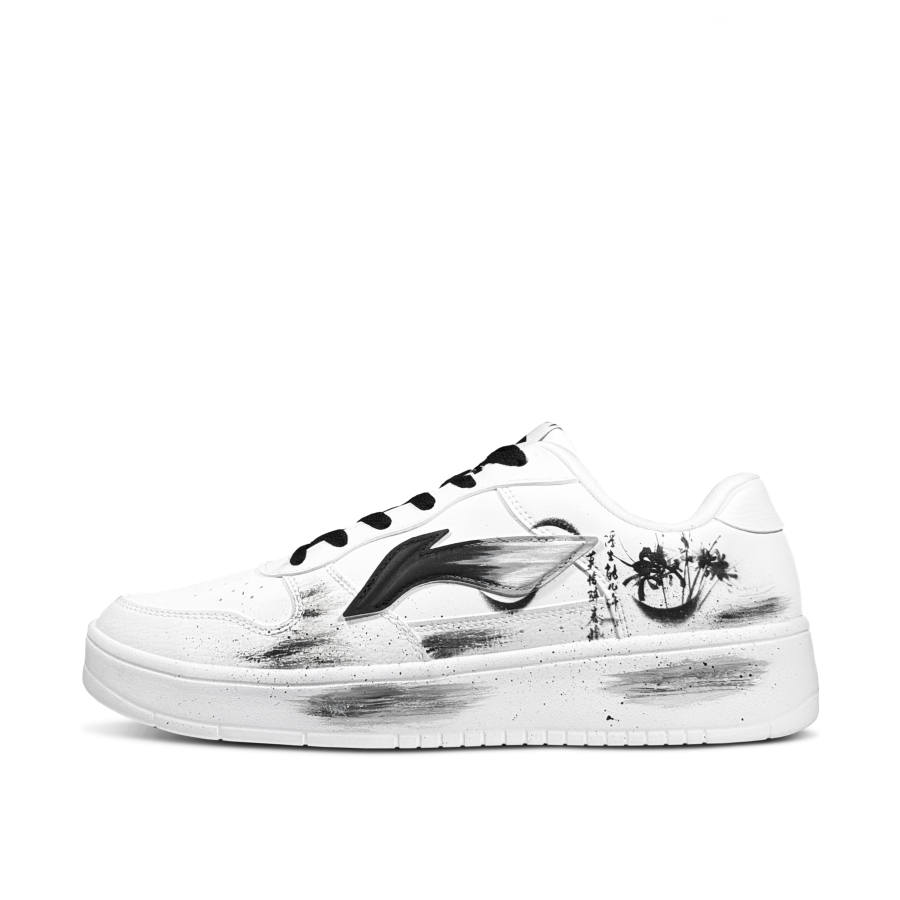 Li-Ning Li Ning Floating Boat Brush And Ink Flow Slip Resistant Height Increasing Low top Skateboard Shoes Men's