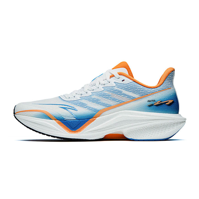 Anta Mach 5 Cushioning Abrasion Resistant Low top Casual Running Shoes Men's Papyrus White Radiant Blue Dawn Orange
