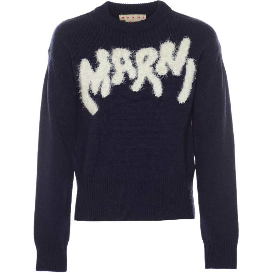 MARNI MARNI Sweaters Men's Blue Crew Neck Moderate Base Layer