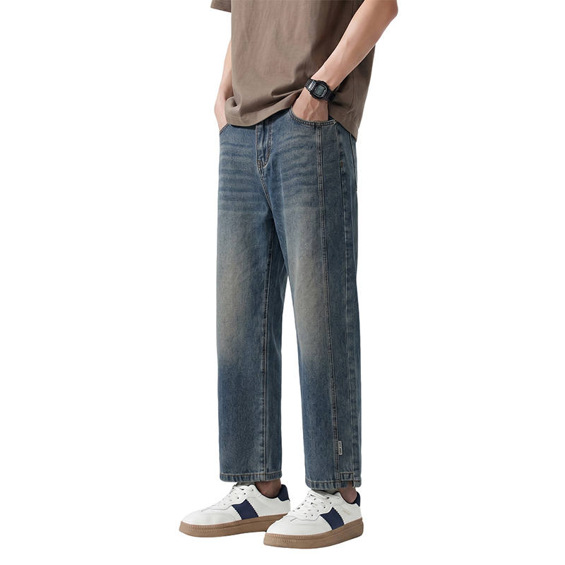 BALENO Jeans Unisex Nostalgic Blue Thin Straight Fit Pants