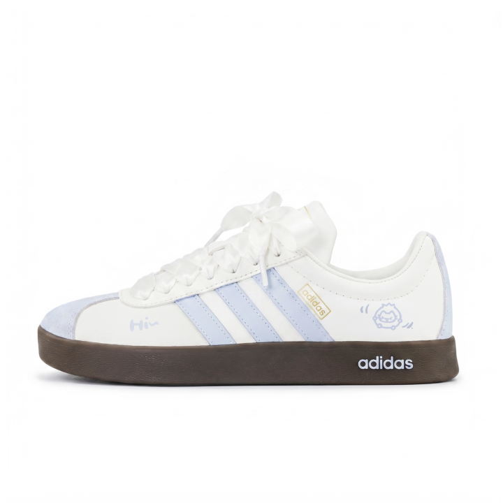 Adidas Adidas VL COURT 2.0 Slip Resistant Abrasion Resistant Low top German Army Trainers Unisex Blue White