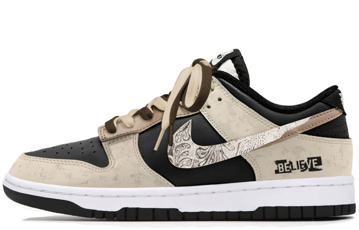 Nike Nike Dunk Slip Resistant Abrasion Resistant Low top Skateboard Shoes Unisex Black Beige Brown