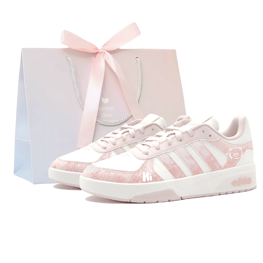 Adidas Adidas COURTBEAT Hi Bear Abrasion Resistant Low top Skateboard Shoes Unisex Pink White