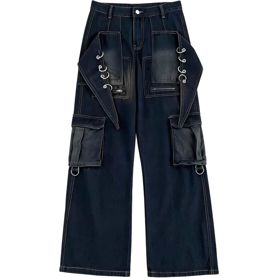 Lnga Landgre Jeans Men's Dark Blue Moderate Cargo Pants