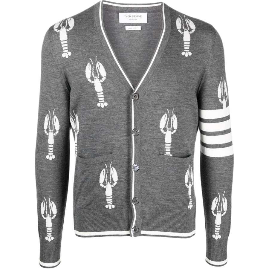 Thom Browne lobster-intarsia merino cardigan