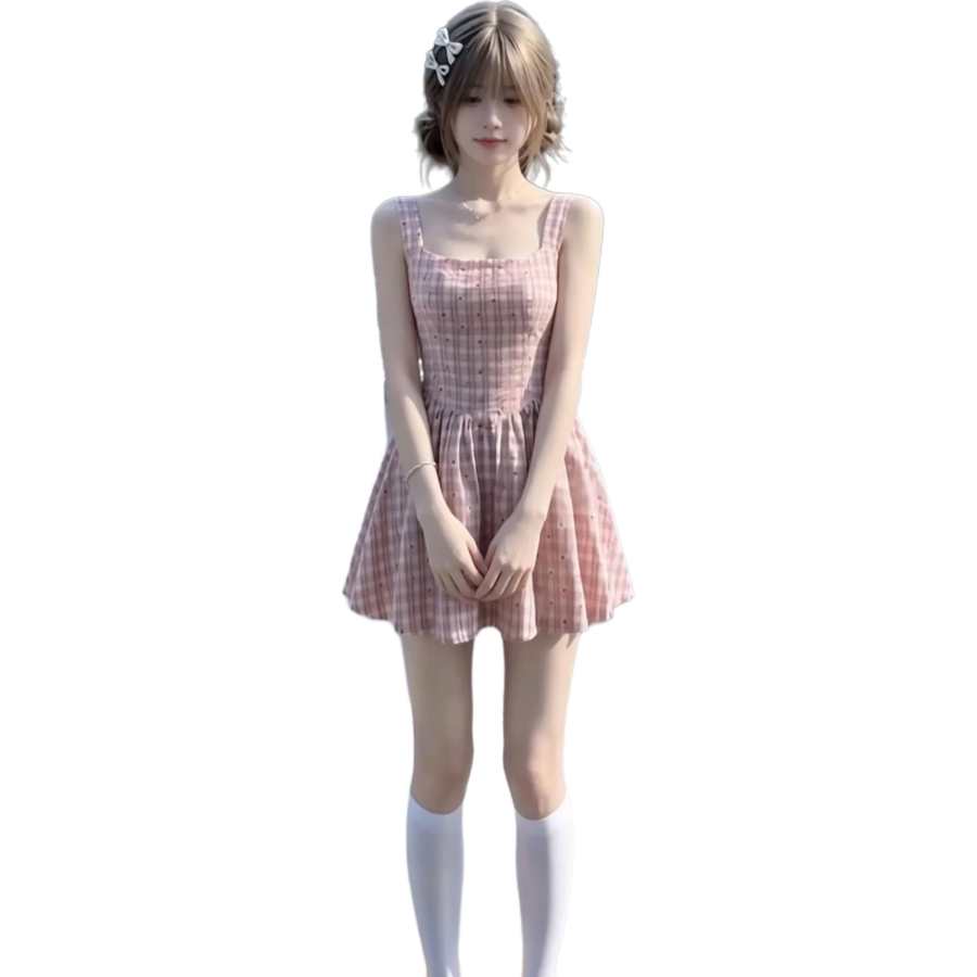 JBBCN Slip Dresses Women's Pink Camisole Thin Short Skirt