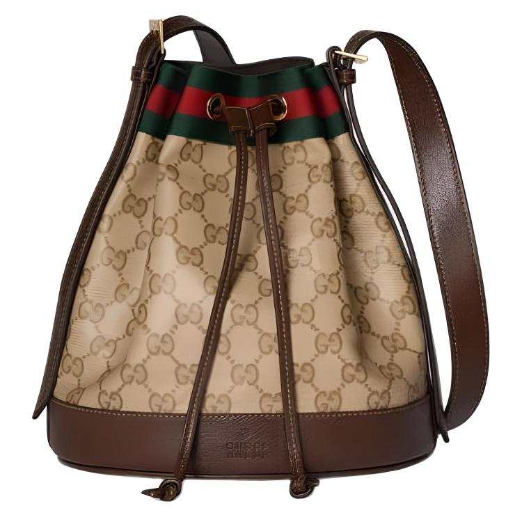 GUCCI Coated Canvas Shoulder Bag Small Women's Dark Brown
