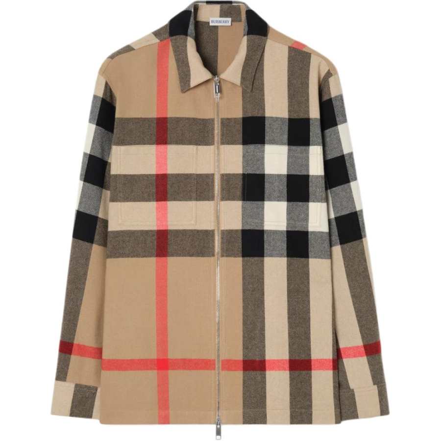 Burberry Shirts Men's Beige Lapel Moderate