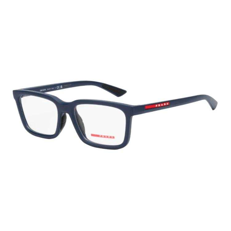 PRADA PRADA Plate Square Prescription Glasses Unisex Blue