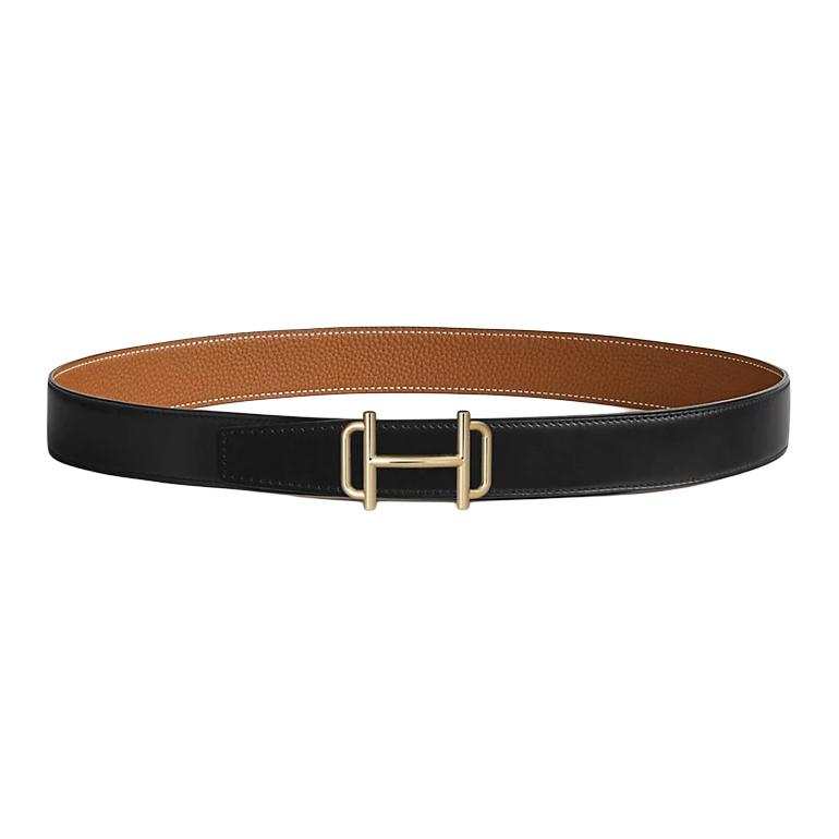HERMES Royal Calfskin Leather Belts Women's Width 3.2cm