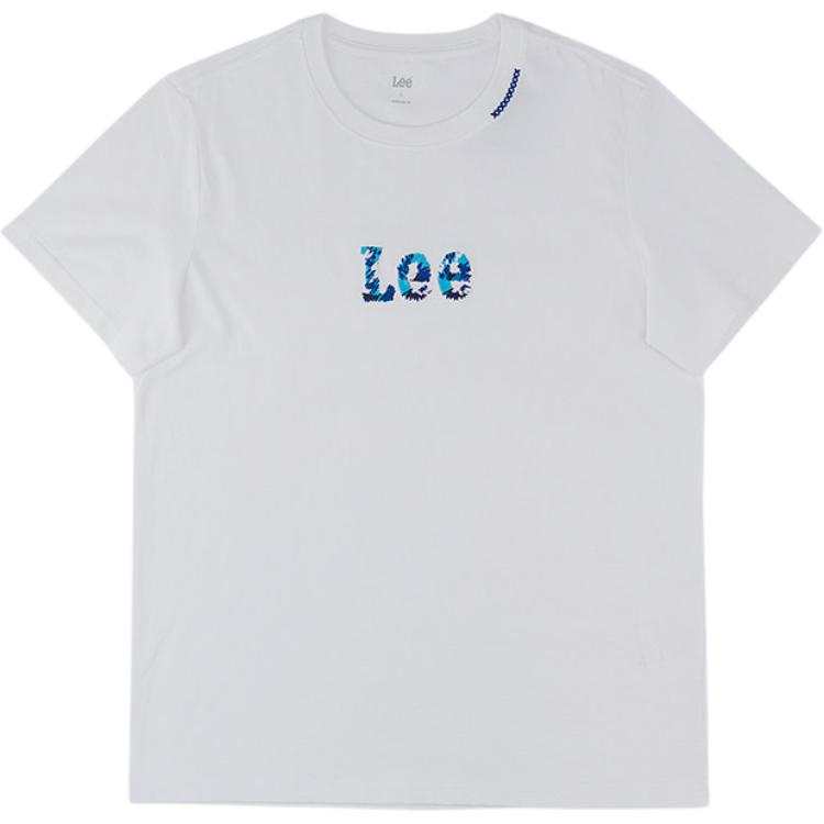 Lee T Shirts Women's White Crew Neck Moderate Straight Fit