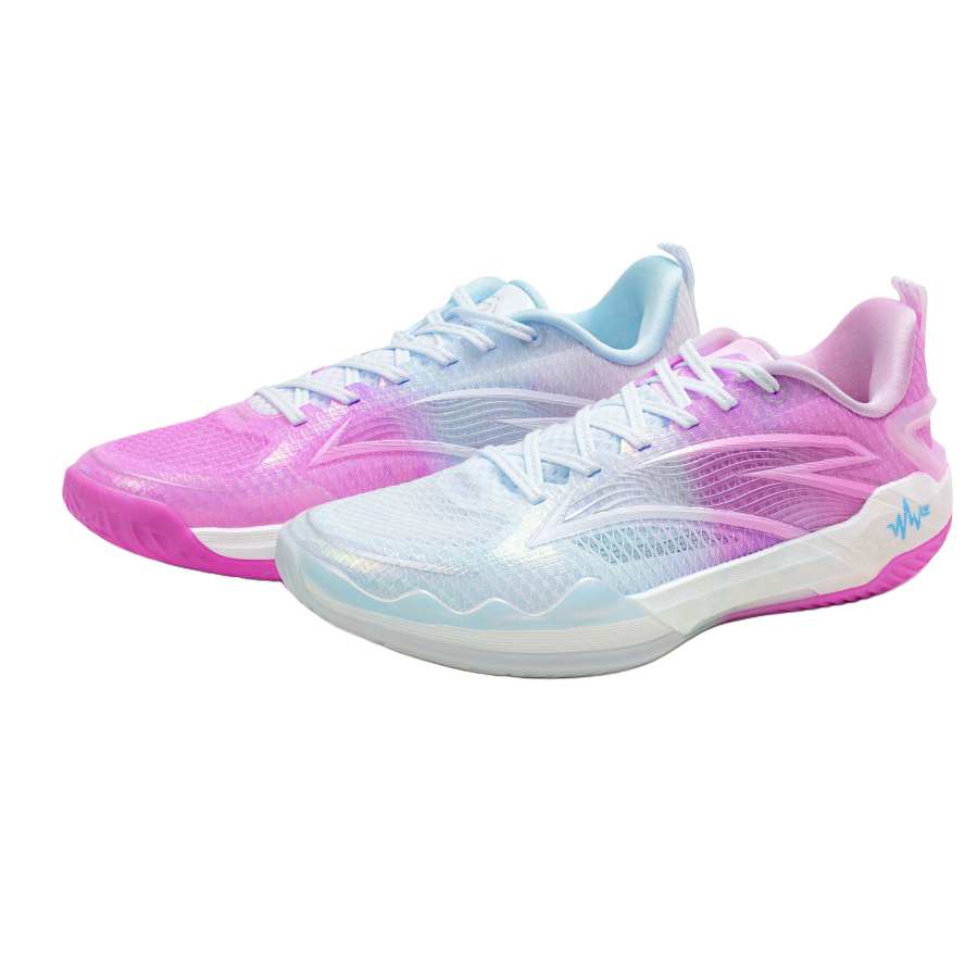 Anta Splash 8 Cushioning Abrasion Resistant Breathable Low top Basketball Shoes Men's Blue Pink Mismatched