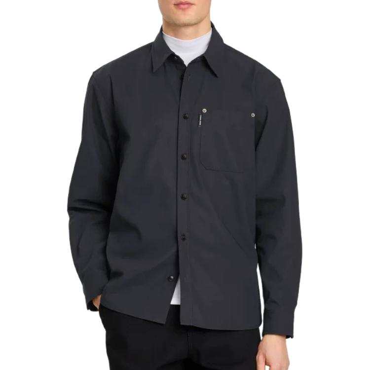 Canada Goose Shirts Men's Night Song Dark Blue Lapel Moderate