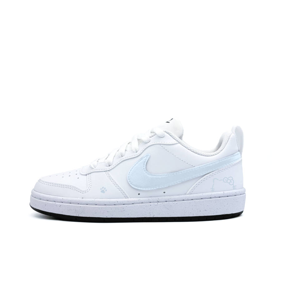 Nike Nike Court Borough Blue Cat Head Synthetic Leather Low top Kids' Skateboarding Shoes Black White Teenagers