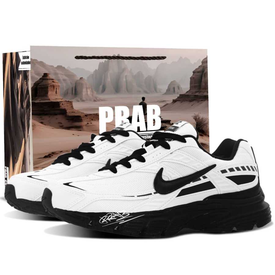 Nike Nike Initiator Cushioning Breathable Low top Running Shoes Unisex Black White