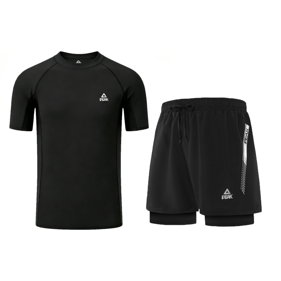 PEAK Casual Sportswear Unisex Two Piece Set Black