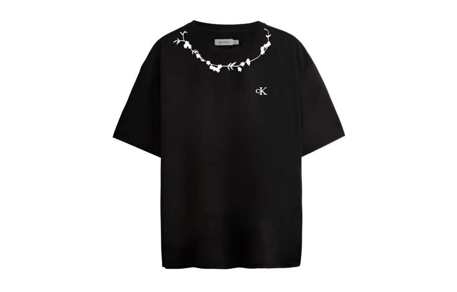 Calvin Klein T Shirts Unisex Black Crew Neck Moderate