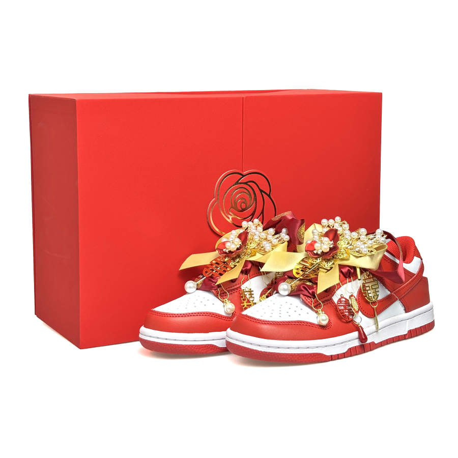 Nike Nike Dunk Wedding Shoes, Romantic, May You Live In Harmony For Years To Come Leather
