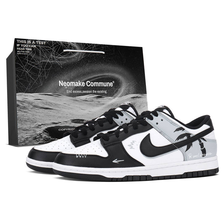 Nike Nike Dunk Low top Skateboard Shoes Unisex Black White Gray