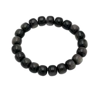 PAUL COSTELLOE Silver Sheen Obsidian Beaded Bracelets Unisex