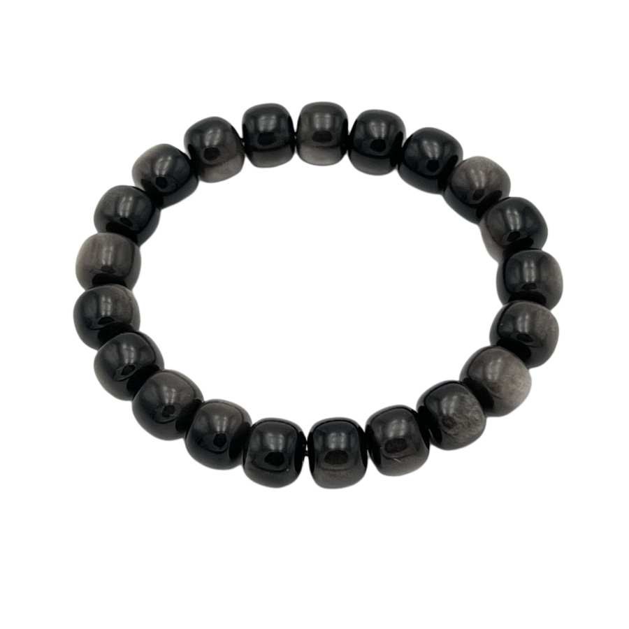 PAUL COSTELLOE Silver Sheen Obsidian Beaded Bracelets Unisex