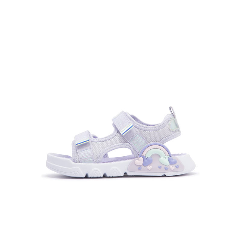 XTEP Little Rainbow Cushioning Abrasion Resistant Slip Resistant Low top Children's Sandals Light Purple Kids'