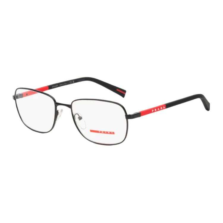 PRADA PRADA Metal Oval Prescription Glasses Men's Black