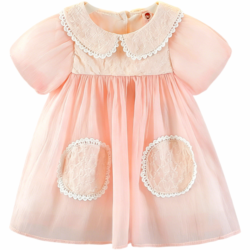 YALU Baby Dresses Crew Neck Thin Midi Skirt Stretch