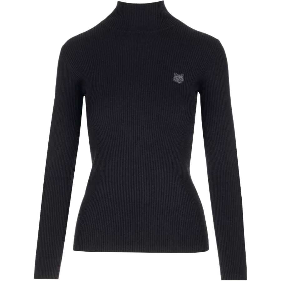 Maison Kitsune logo-embroidered roll-neck jumper