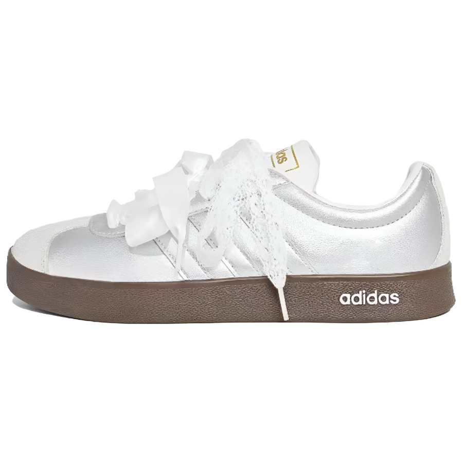 Adidas Adidas Vl Court Classic Artificial Leather Slip Resistant Low top Skateboard Shoes Unisex Silver