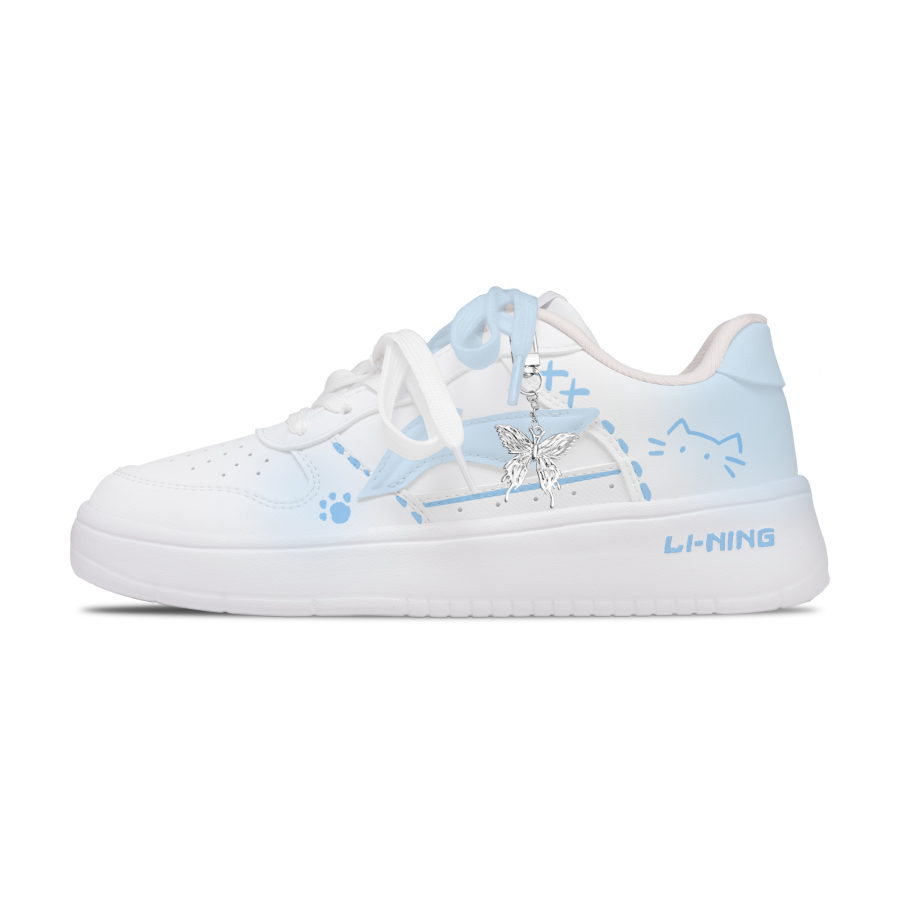 Li-Ning Li Ning Floating Boat Abrasion Resistant Lightweight Breathable Low top Skateboard Shoes Women's White