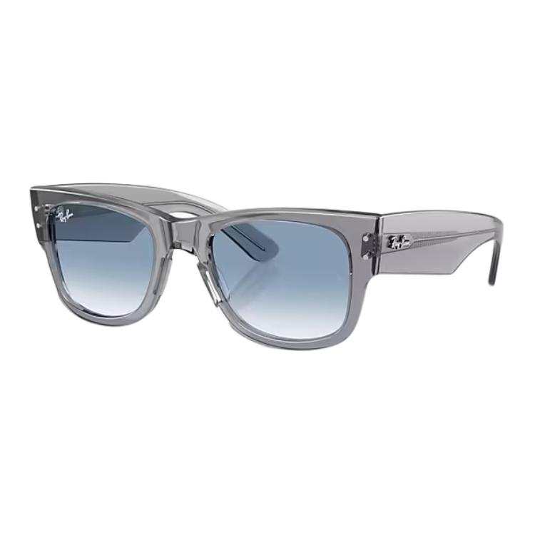 RayBan RayBan Propionic Ester Square Sunglasses Unisex Polished Transparent Gray