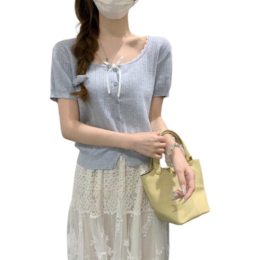 JBBCN T Shirts Women's Square Collar Thin Straight Fit