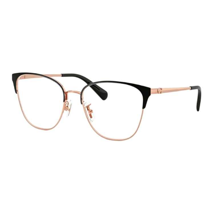 COACH Metal Browline Prescription Glasses Unisex Rose Gold/Black