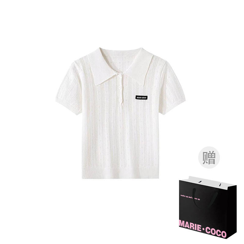 MARIE·COCO Two Piece Skirt Sets Women's Polo Collar Moderate Short Skirt
