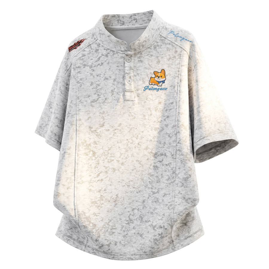 PAL ONGACO T Shirts Unisex Henry Collar Moderate Heavyweight