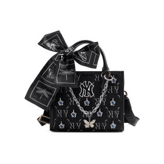 MLB New York Yankees Artificial Leather Crossbody Handbag Mini Women's Black