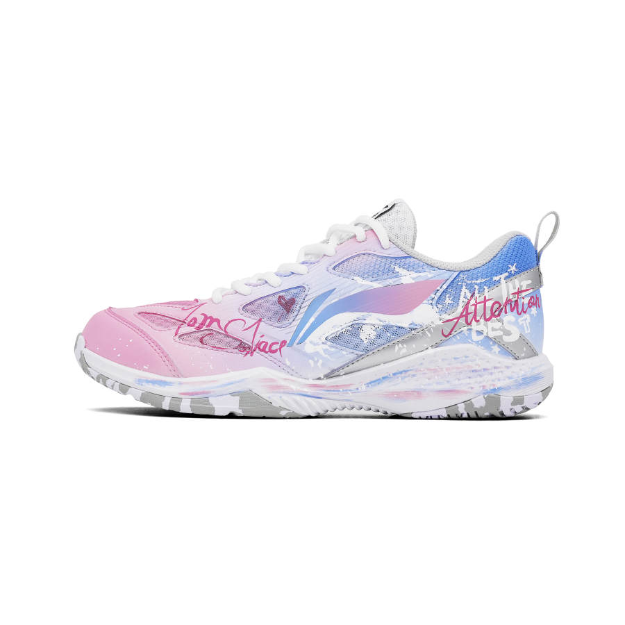 Li-Ning Li Ning Gale LITE Abrasion Resistant Cushioning Low top Badminton Shoes Unisex Blue Pink