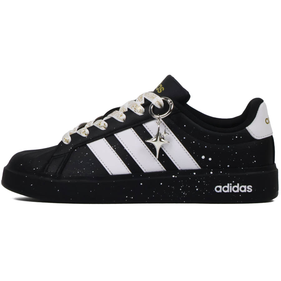 Adidas Adidas Street Talk Baby's Breath Synthetic Leather Abrasion Resistant Low top Kids' Skateboarding Shoes Black White