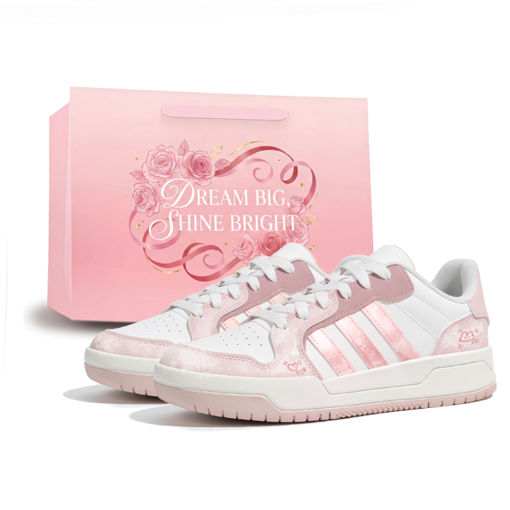 Adidas Adidas ENTRAP Peach Bunny Synthetic Leather Lightweight Height Increasing Low top Skateboard Shoes Unisex Pink White
