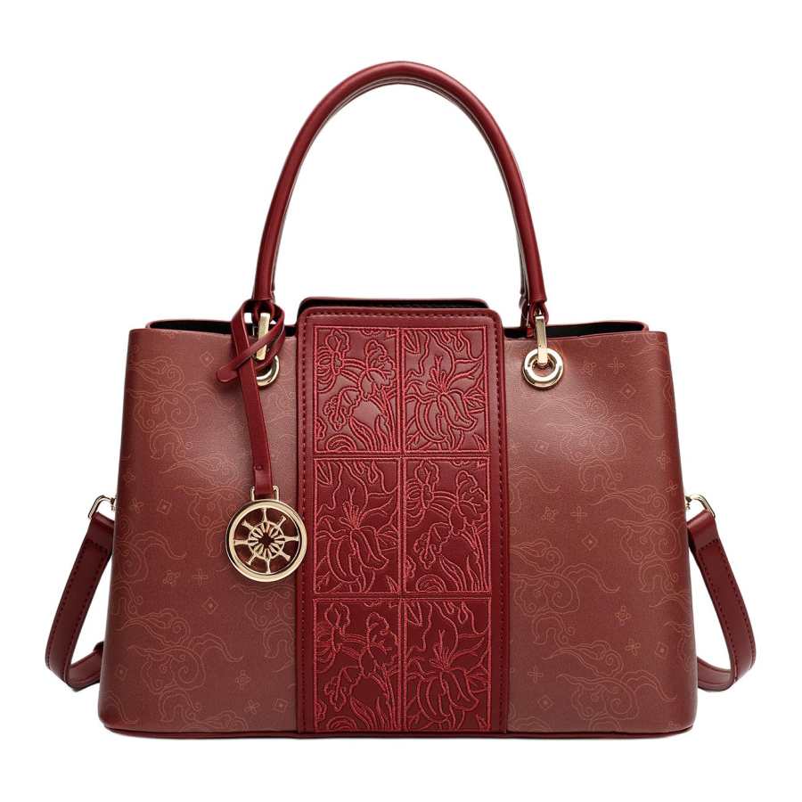 PAYOT Synthetic Leather Handbag Regular Women's Burgundy