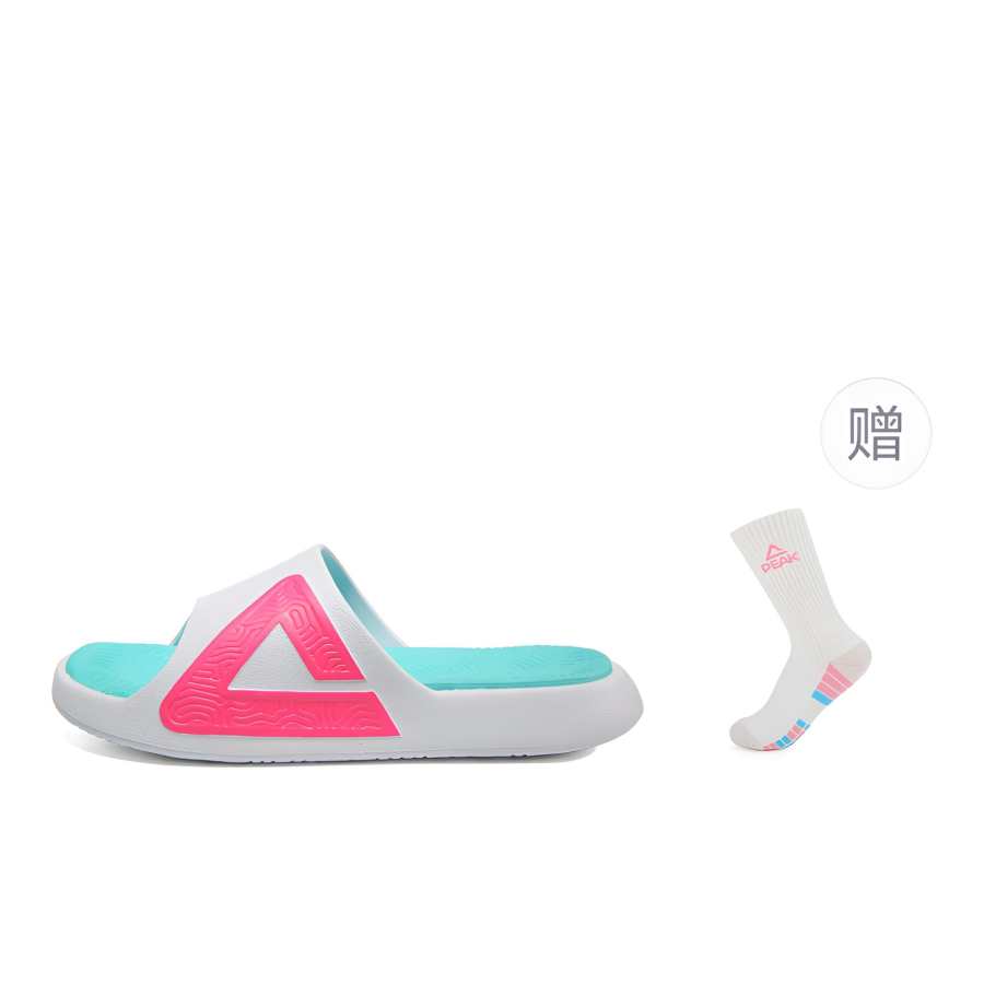 PEAK PEAK Tai Ji1.0 Slide Slippers Unisex White Red