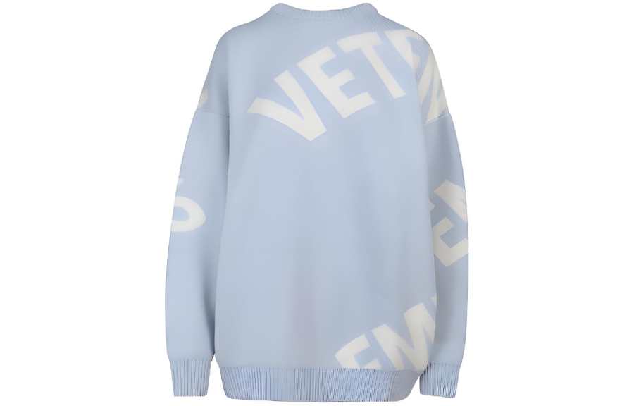 Vetements Giant Logo Knitted Jumper 'Baby Blue'