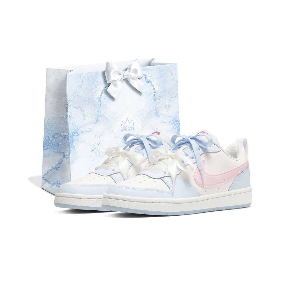 Nike Nike Court Borough Shopping Bag Peekaboo Sea Salt Berry Slip Resistant Abrasion Resistant Low top Skateboard Shoes