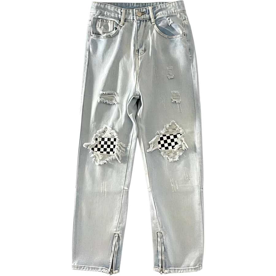 Lnga Landgre Jeans Men's Light Blue Thin Straight Fit Pants
