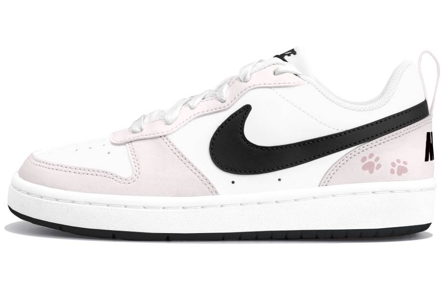 Nike Nike Court Borough Pink Mist Paw Print Low top Kids' Skateboarding Shoes Pink Teenagers