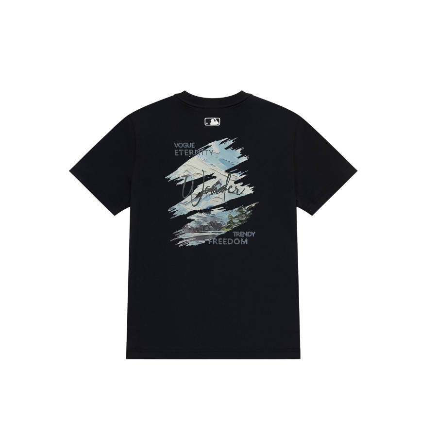 MLB T Shirts Unisex Black Crew Neck Moderate Straight Fit