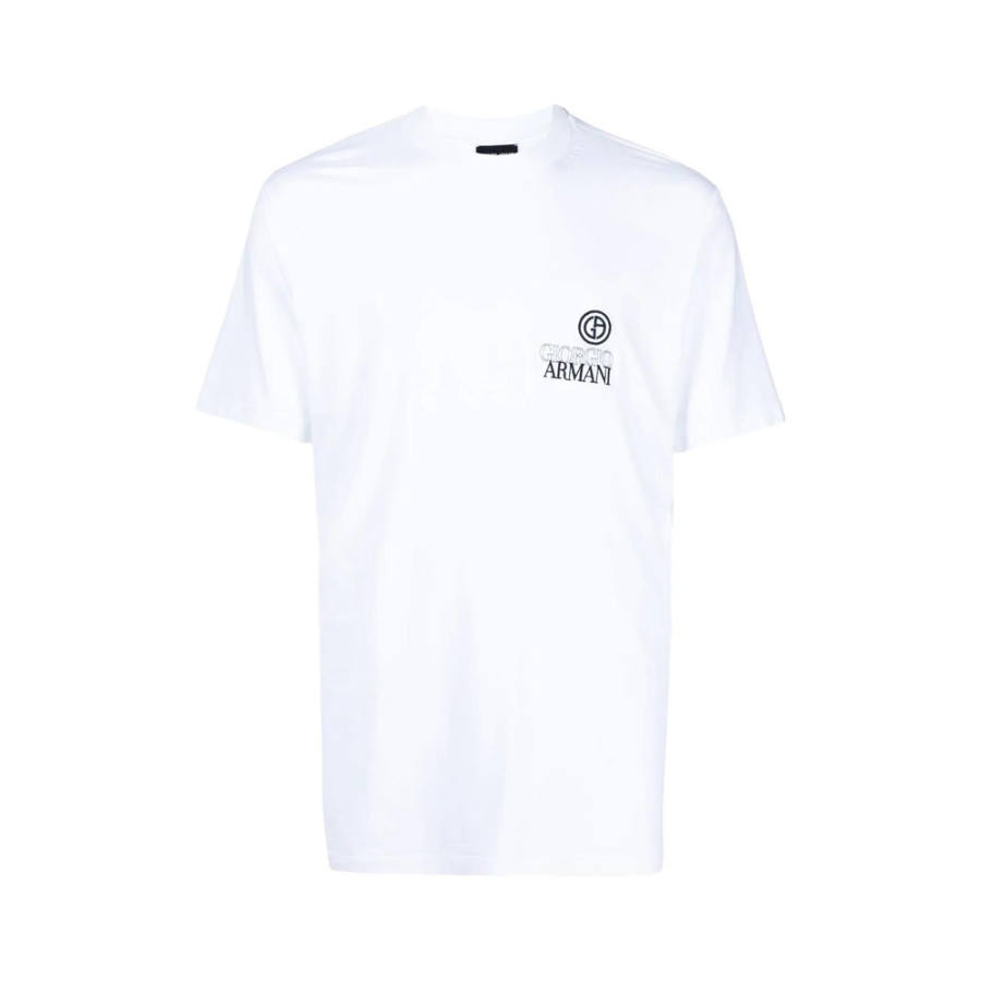 GIORGIO ARMANI T Shirts Men's White Crew Neck Moderate Straight Fit