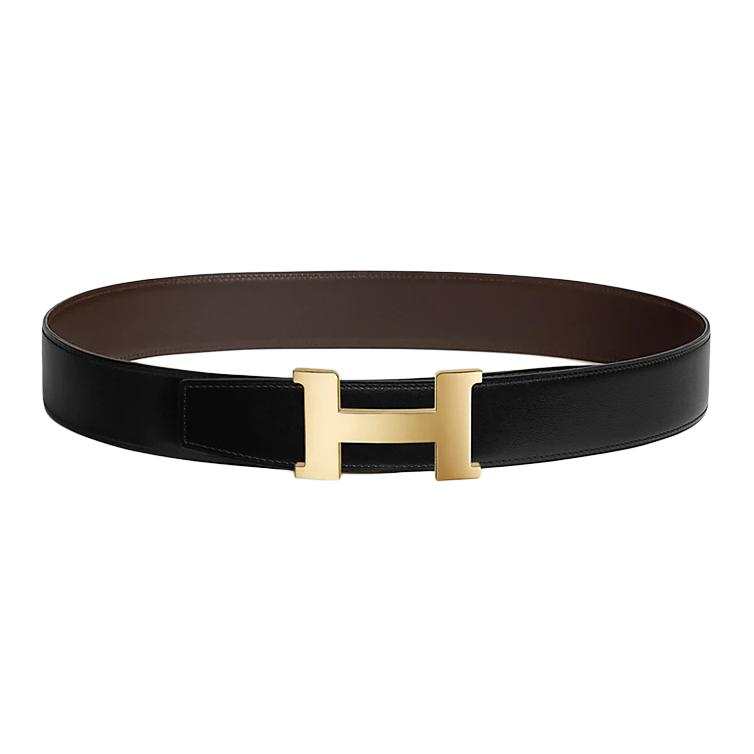HERMES HERMES Constance Calfskin Leather Belts Men's Width 3.8cm